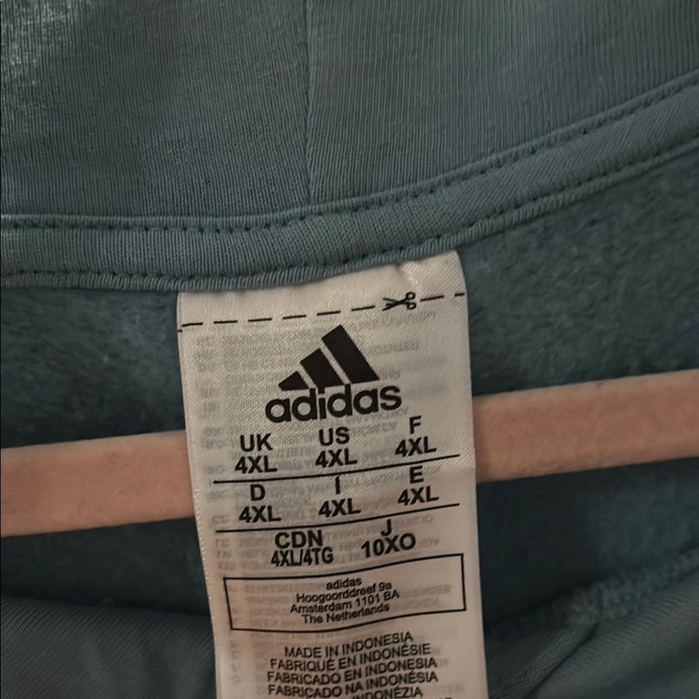 🦸♂️Big & Tall -Adidas Light Blue Pullover Hoodie- 4XL - Picture 2 of 4